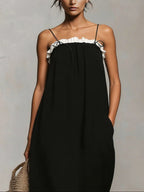Mirelle™ | Abito Maxi con Blocchi di Colore e Spalline Sottile
