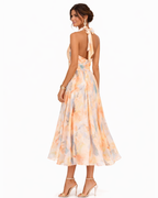 Aurora™ | Abito con Scollo Halter e Stampa Acquerello