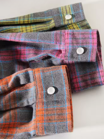 LEANDRA™|CAMICIA A QUADRI OVERSIZE VINTAGE