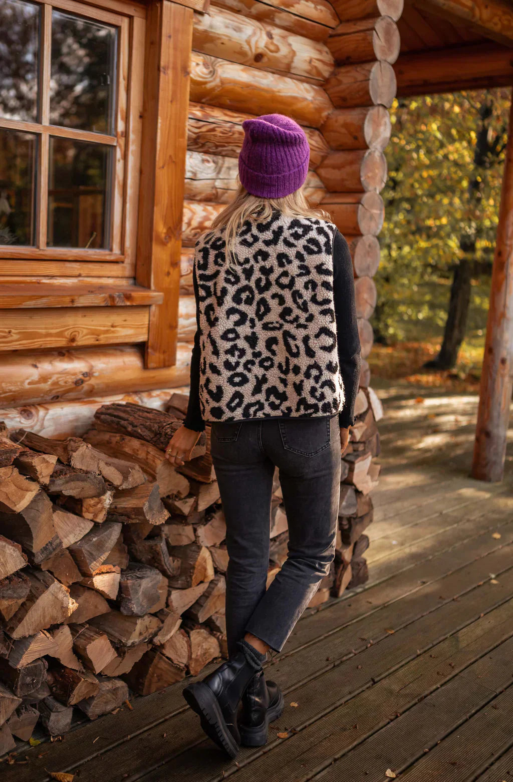 ASTRID™ | Gilet in Maglia con Stampa Leopardata