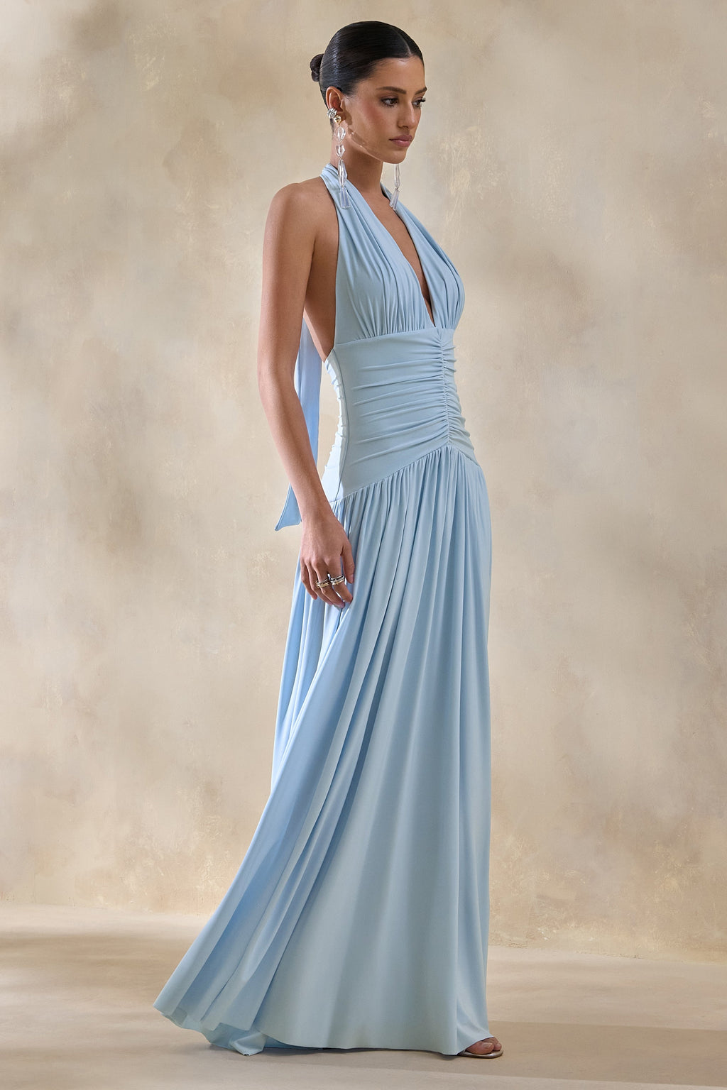 Vestido Berta™ | Largo con escote profundo y detalles fruncidos