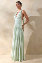 Vestido Berta™ | Largo con escote profundo y detalles fruncidos
