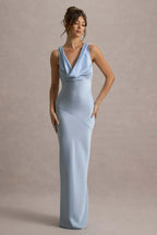 Gael™ | Vestido Largo Escote Cascada
