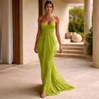 Vestido María™ | Elegancia Fluida en Verde Lima