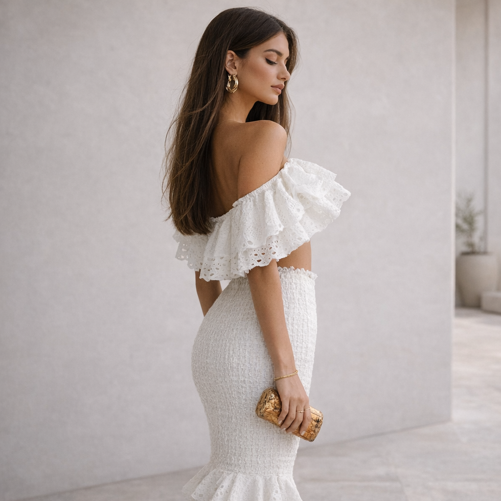 CONJUNTO DOLLY LACE™ | Elegancia romántica con silueta sirena