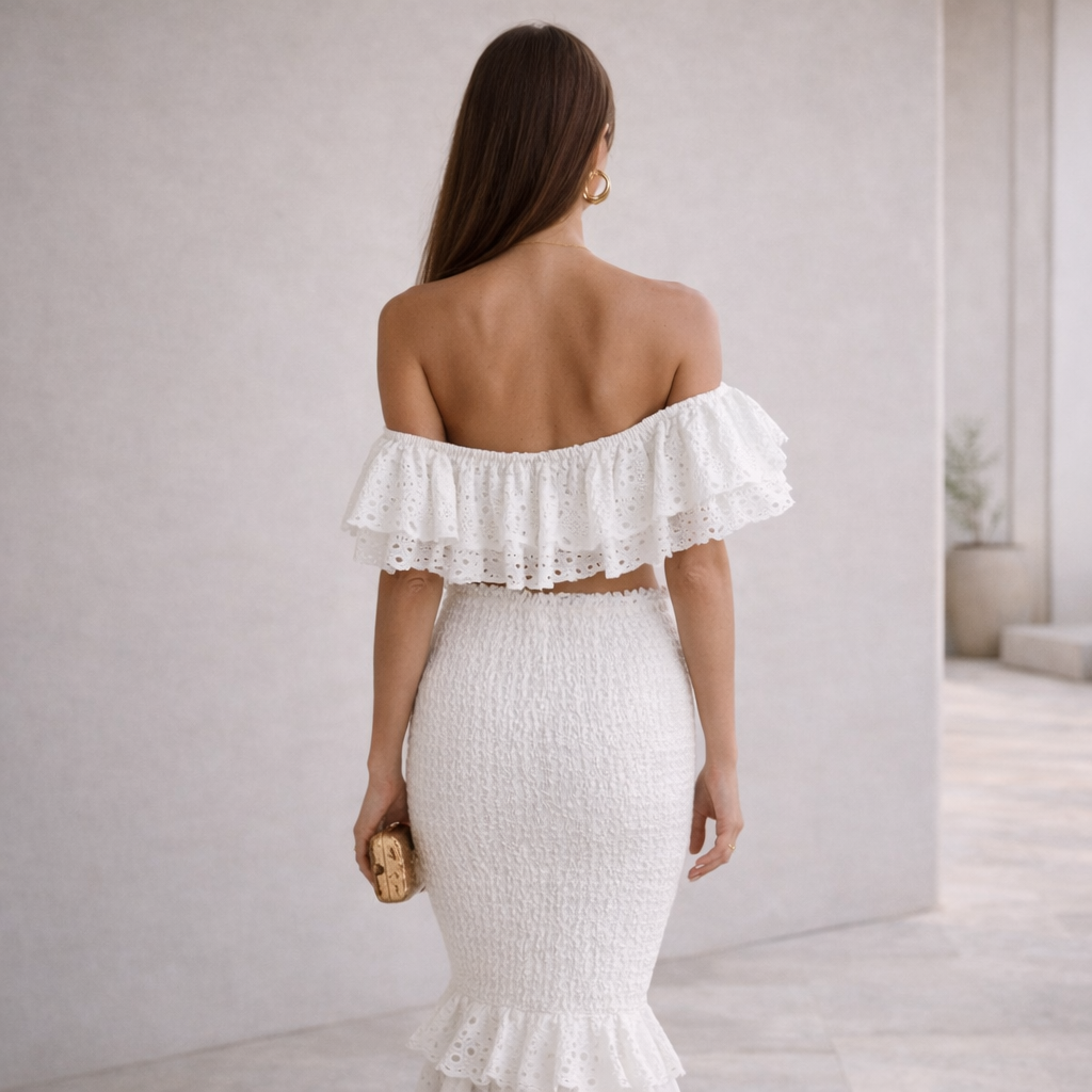 CONJUNTO DOLLY LACE™ | Elegancia romántica con silueta sirena