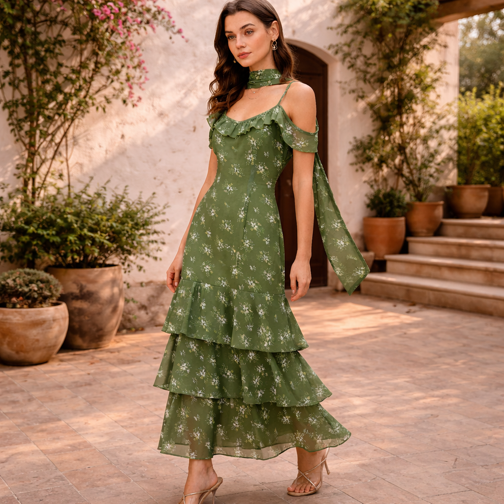 VESTIDO OLIVA™ | Movimiento romántico con esencia bohemia