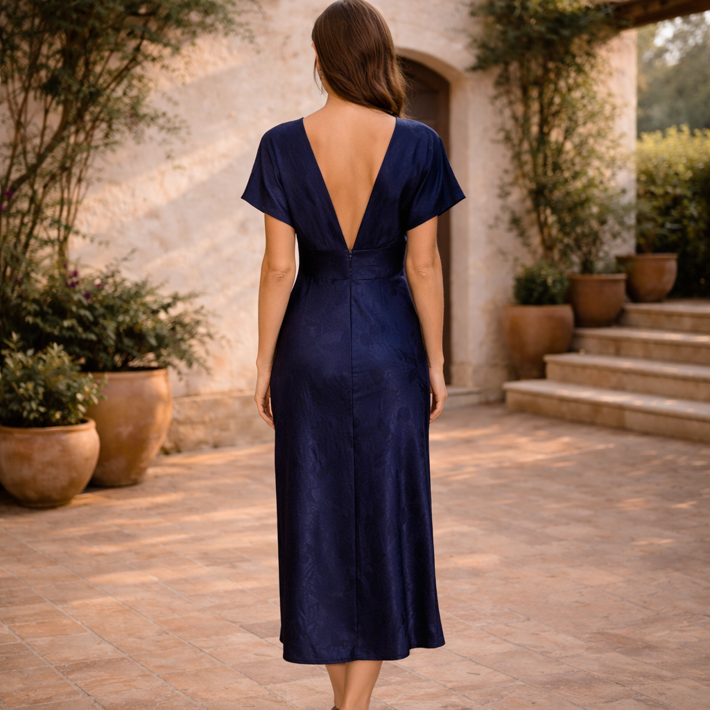 VESTIDO BLOOM™ | Elegancia sofisticada en azul profundo