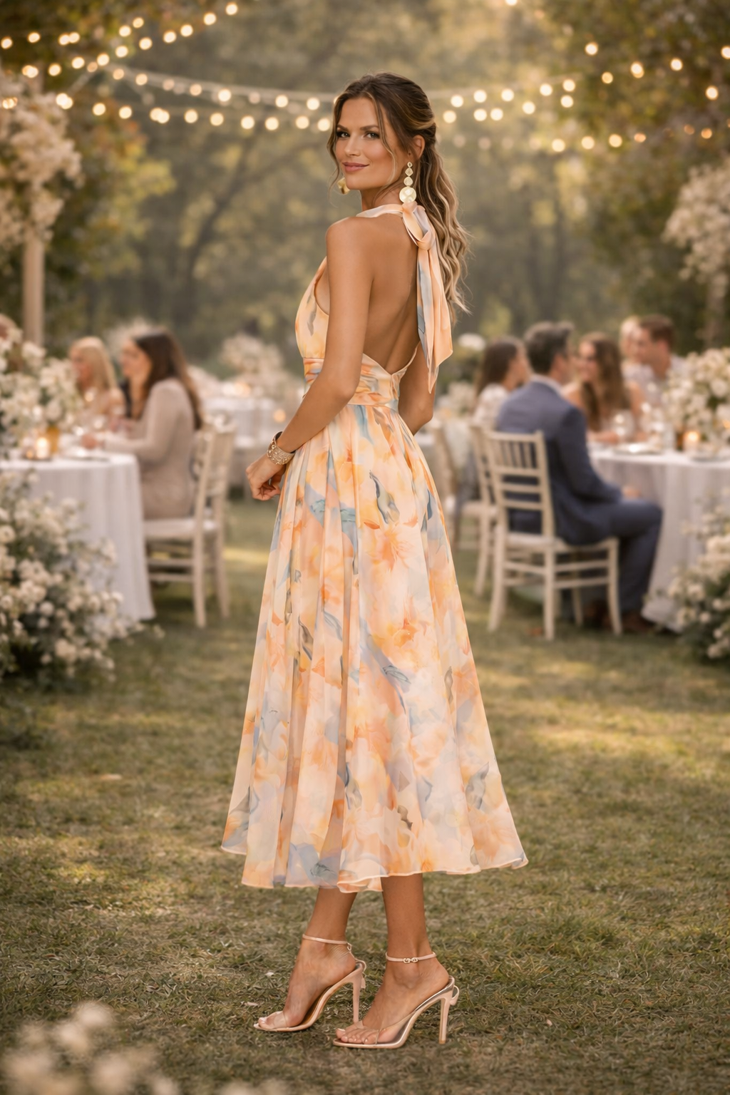 Esther™ - Vestido de Cuello Halter con Estampado de Acuarela