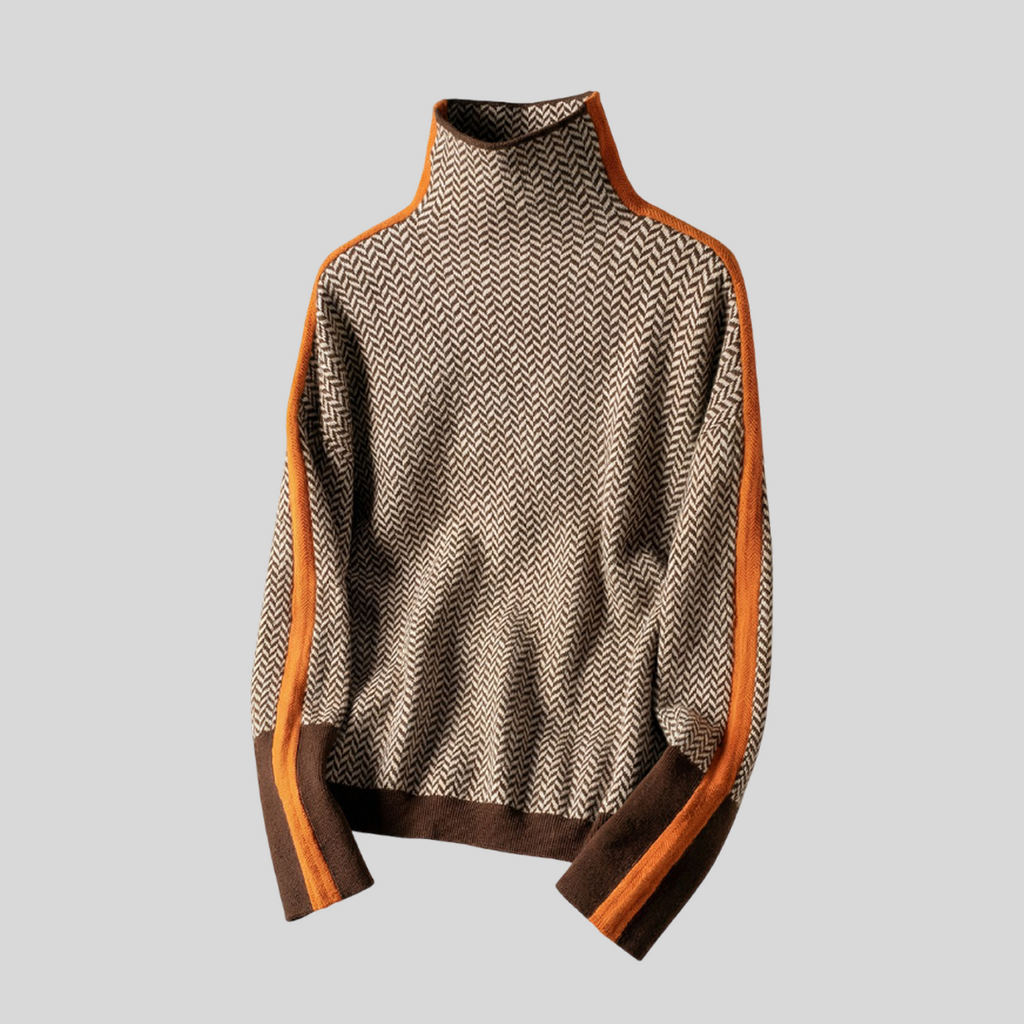 CLÉMENCE™ | Jersey de cuello alto a rayas