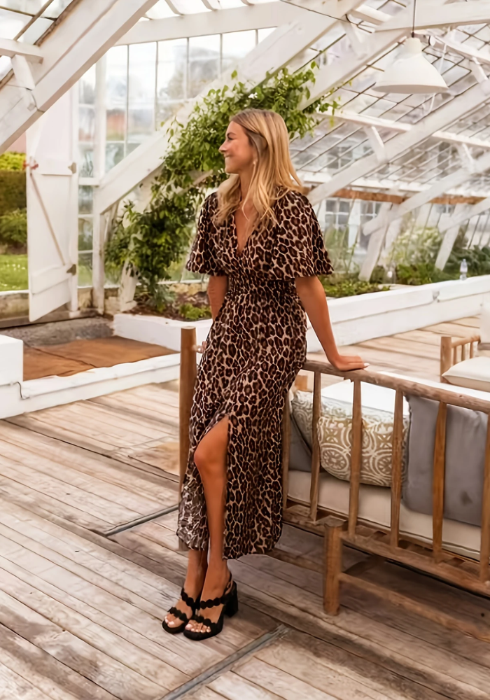 STELLA™ | Maxi Dress con Stampa Leopardata