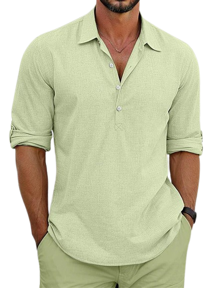 ARCHIE™ | Camisa clásica de mezcla algodón-lino atemporal