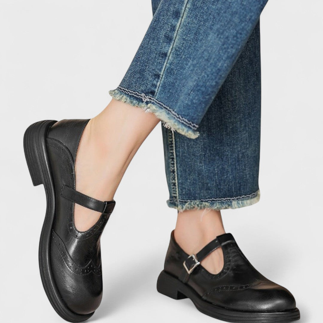 ELISA™  | Elegancia y comodidad. Tacón de cuero.