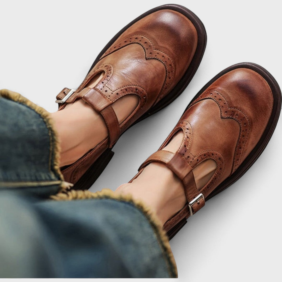 ELISA™  | Elegancia y comodidad. Tacón de cuero.