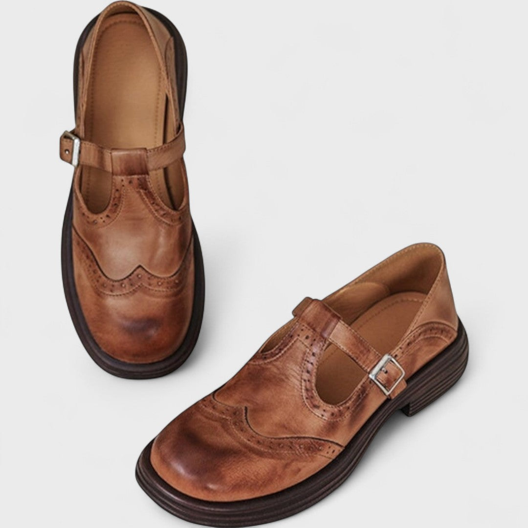 ELISA™  | Elegancia y comodidad. Tacón de cuero.