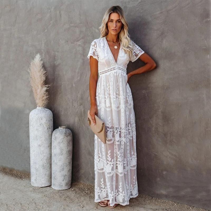 Aniek™ | Abito Maxi in Pizzo Stile Ibiza