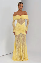 Vestido Libra™ | Elegancia sofisticada con encaje y drapeado