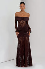 Vestido Libra™ | Elegancia sofisticada con encaje y drapeado