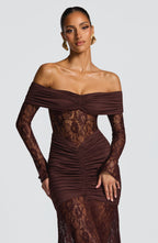 Vestido Libra™ | Elegancia sofisticada con encaje y drapeado