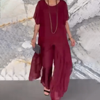 ✨️50% de descuento✨️Conjunto de top asimétrico y pantalón ancho para mujer